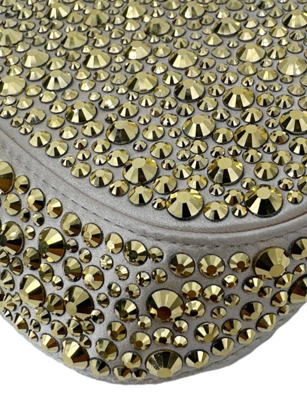 Prada Cleo Cristal Embellished Satin Shoulder Bag Gold - Picture 9 of 13
